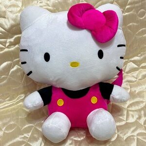 Hello Kitty by Sanrio Black White Pink Plush Adjustable Backpack 2024 RN#118976